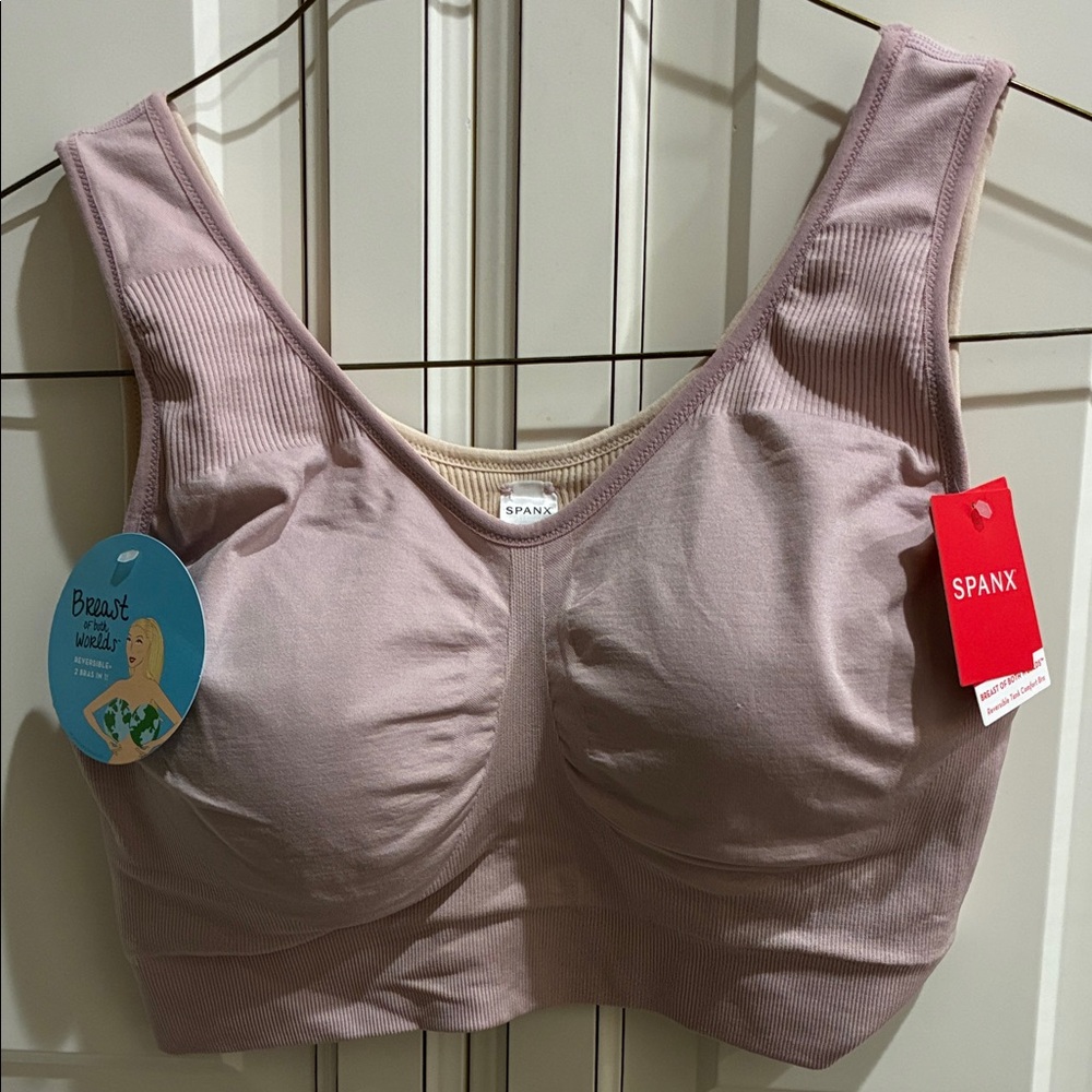 SPANX Women's Soft Pink Ribbed Bralette